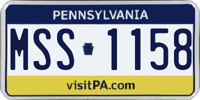 PA license plate MSS1158