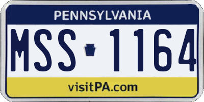 PA license plate MSS1164