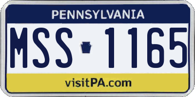 PA license plate MSS1165