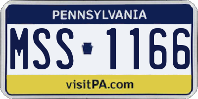 PA license plate MSS1166
