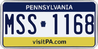 PA license plate MSS1168