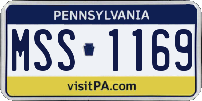 PA license plate MSS1169