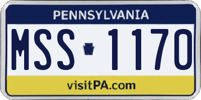 PA license plate MSS1170