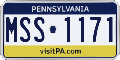 PA license plate MSS1171