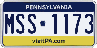 PA license plate MSS1173