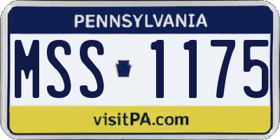 PA license plate MSS1175