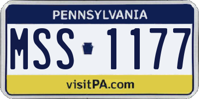 PA license plate MSS1177
