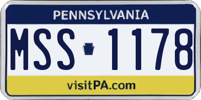 PA license plate MSS1178