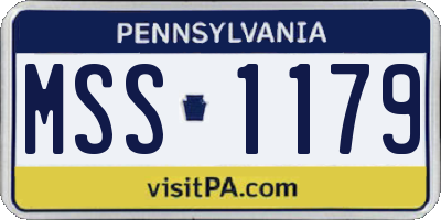 PA license plate MSS1179