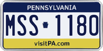 PA license plate MSS1180