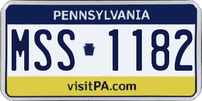 PA license plate MSS1182