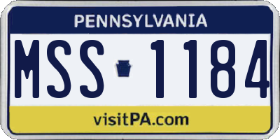 PA license plate MSS1184