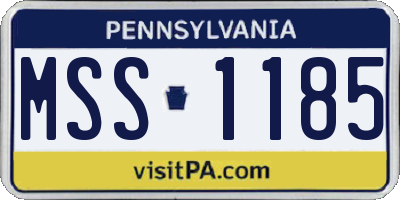 PA license plate MSS1185