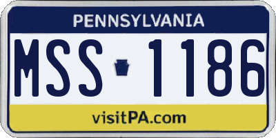 PA license plate MSS1186