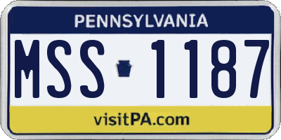 PA license plate MSS1187