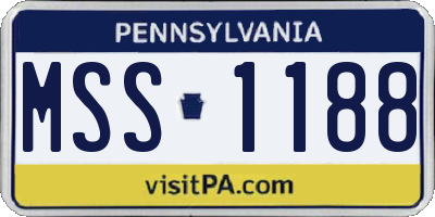 PA license plate MSS1188
