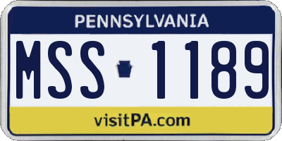 PA license plate MSS1189