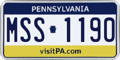 PA license plate MSS1190