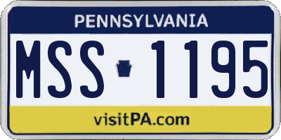 PA license plate MSS1195