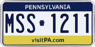 PA license plate MSS1211