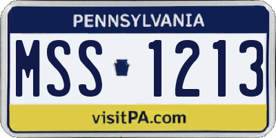 PA license plate MSS1213