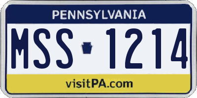 PA license plate MSS1214