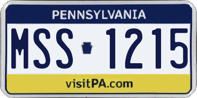 PA license plate MSS1215