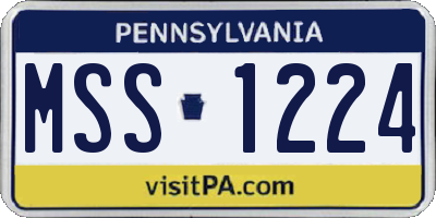 PA license plate MSS1224