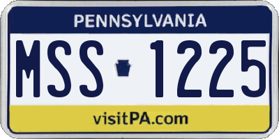 PA license plate MSS1225