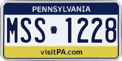 PA license plate MSS1228
