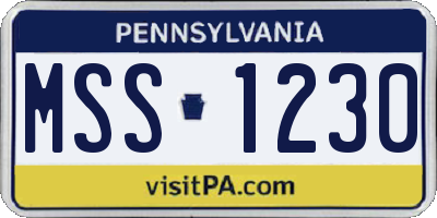 PA license plate MSS1230