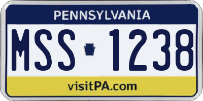 PA license plate MSS1238