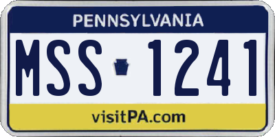 PA license plate MSS1241