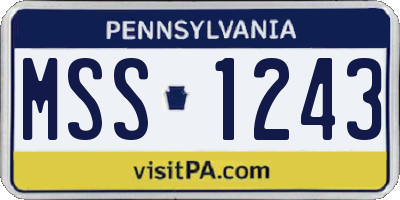 PA license plate MSS1243