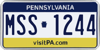 PA license plate MSS1244