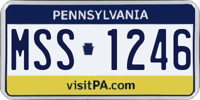 PA license plate MSS1246