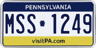 PA license plate MSS1249