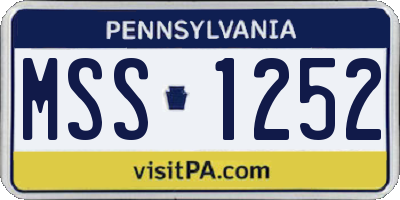 PA license plate MSS1252