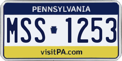 PA license plate MSS1253