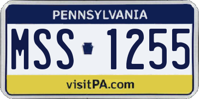 PA license plate MSS1255