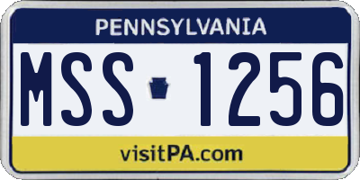 PA license plate MSS1256