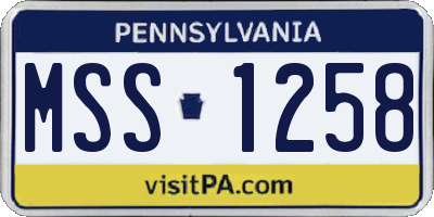 PA license plate MSS1258