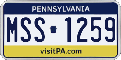 PA license plate MSS1259