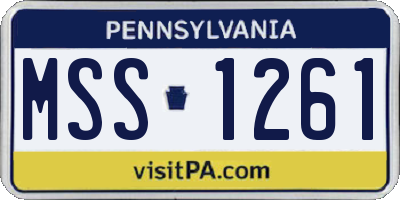 PA license plate MSS1261