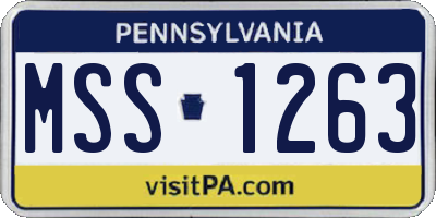 PA license plate MSS1263