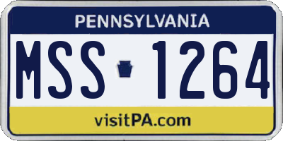 PA license plate MSS1264