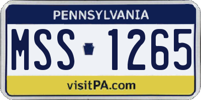 PA license plate MSS1265