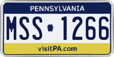 PA license plate MSS1266