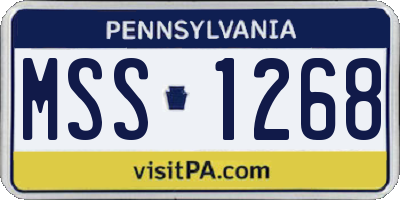 PA license plate MSS1268