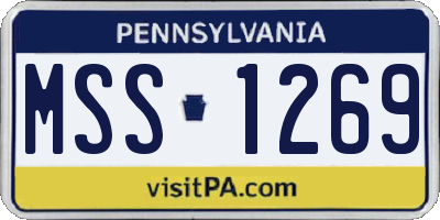 PA license plate MSS1269